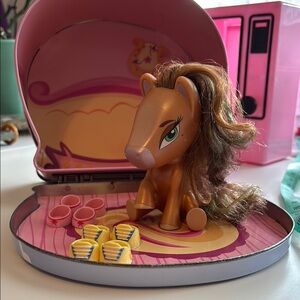 Vintage Bratz Baybz Ponyz lot Hot to Trot carry case Bonita Brown 2 shoe sets